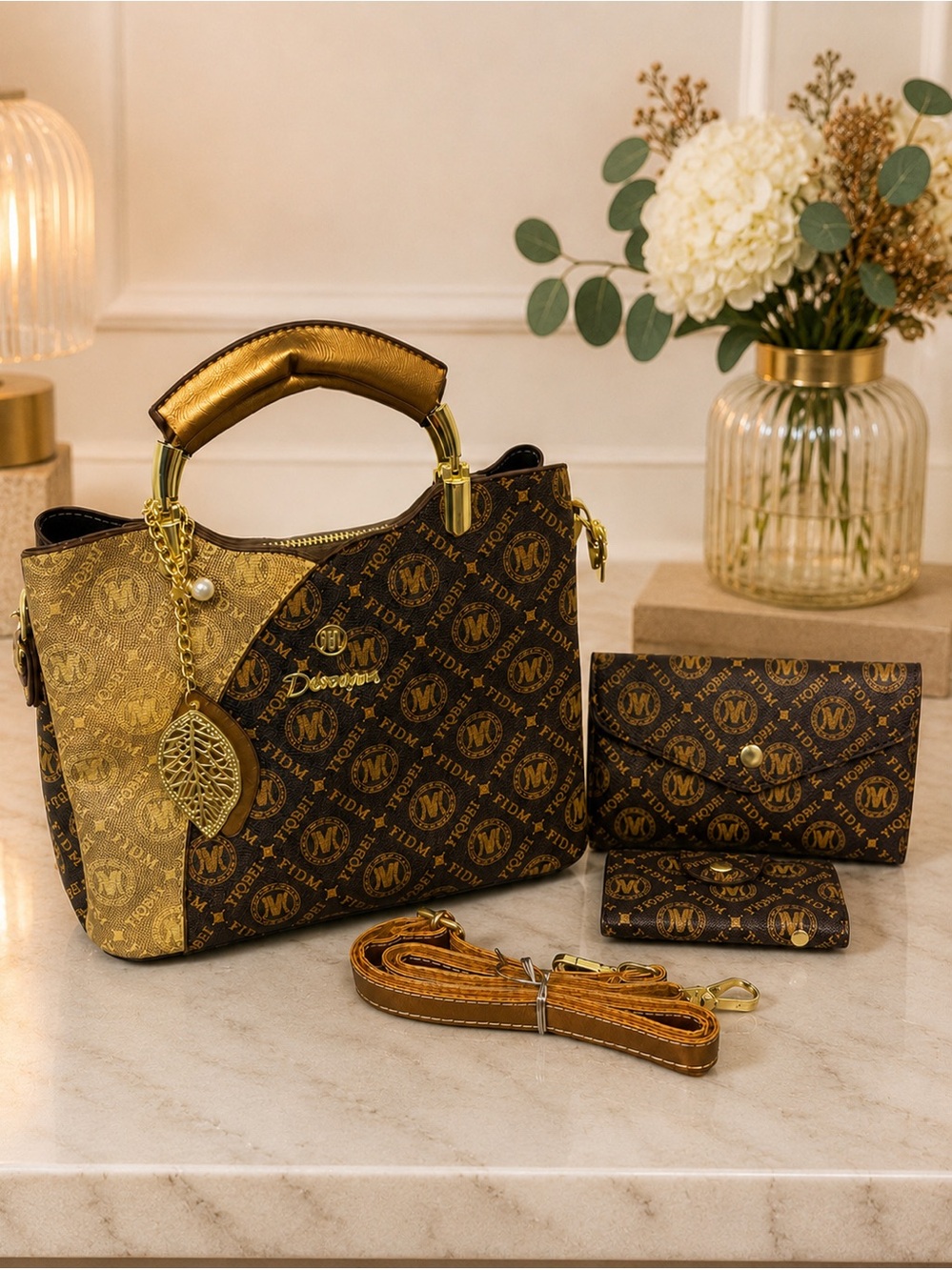 👜✨ Bird In Bag Luxury Print Handbag Set NWOT | Includes Wallet & Card Holder